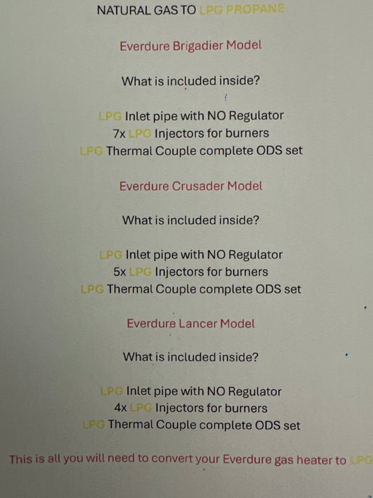 Everdure Brigadier 7 Burner Conversion Kit Natural Gas